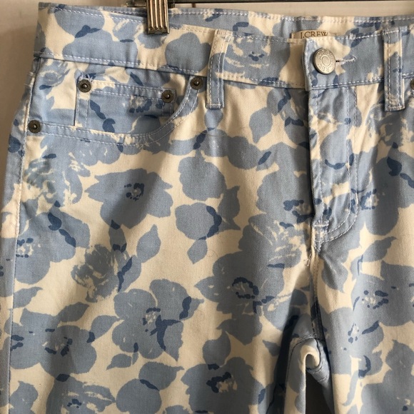 J.Crew Blue & White Floral Skinny Denim Jeans - Picture 2 of 6